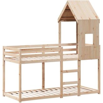 vidaXL Vidaxl - Letto a Castello con Tetto 80x200 cm in Legno Massello di Pino