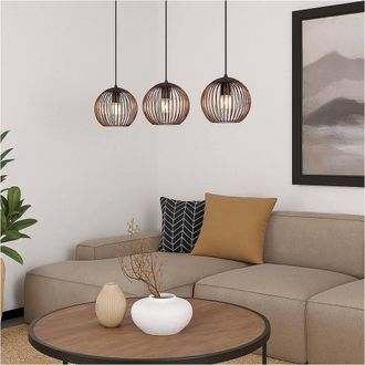 Loops Stylish Black & Copper Triple Pendant Ceiling Light for Interiors