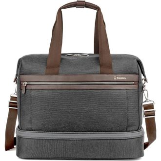 Travelpro Platinum Elite Carry on Soft Travel Drop-Bottom Weekender Bag in Vintage Grey at Nordstrom