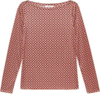 Maliparmi Micro Print Jersey T-Shirt - Dames - Longsleeves - Veelkleurig - XL - Polyester - Tops
