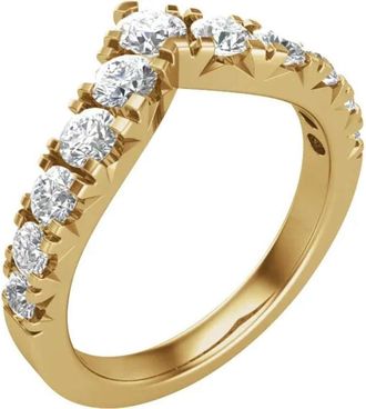 Pompeii3 1ct TW Graduated Diamond Wedding Curved Contour Ring 14k Gold Lab Grown