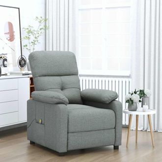 vidaXL Sill&oacute;n De Masaje De Tela Gris Oscuro Vidaxl