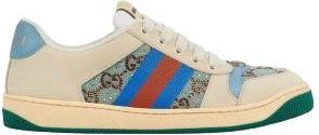 Gucci Blue Crystal Embellished Screener Trainers Size 37