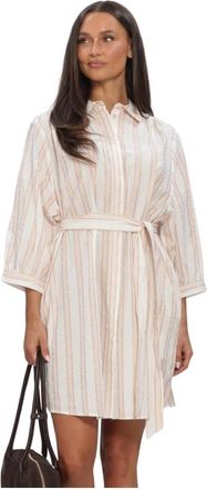 Minus Kleedjes, Dames, Veelkleurig, M, Leer, Dames Jurken Mspatricia Short Dress