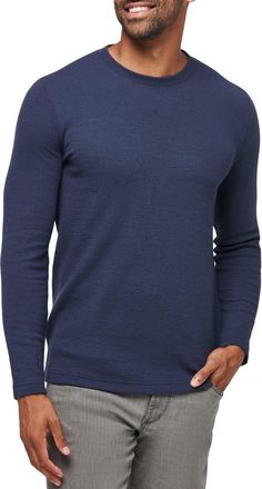 Travis Mathew Cloud Waffle Crewneck Tee in Mood Indigo at Nordstrom, Size Xxx-Large