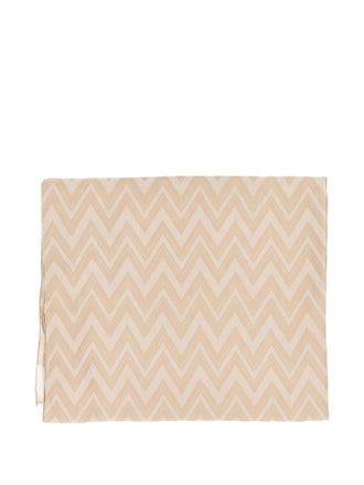 Emporio Armani Chevron-Pattern Scarf - Beige