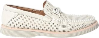 Baldinini Perforated Tumbled Leather Loafer - Heren - Loafers - Wit - 41 EU - Leer - Schoenen
