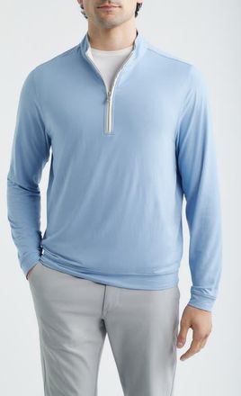 Scott Barber Solid Performance Quarter Zip Pullover in Blue at Nordstrom, Size Xx-Large