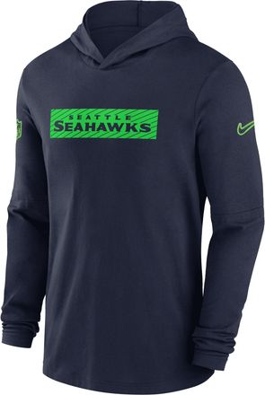 Nike Seattle Seahawks Sideline Nike Mens Dri-FIT NFL Long-Sleeve Hooded Top in Blue | 02FC41S78-CAM
