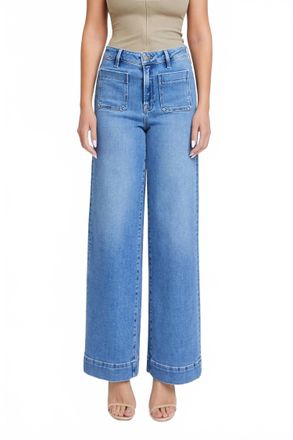 Hidden Jeans Nori Front Pocket Wide Leg Jeans In Medium Blue