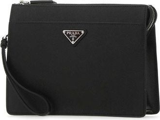 Prada Mens Saffiano Leather Wallet Black Calfskin