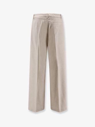 HUGO BOSS Womens Trousers Tiana Recycled Wool-Blend Beige