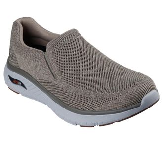 Skechers Mens Arch Fit Crosser Locke Sneaker, Taupe Mesh, 10 UK