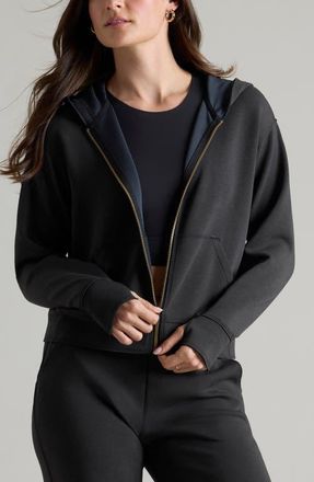 Rhone DreamGlow Full Zip Hoodie in Black at Nordstrom, Size Medium