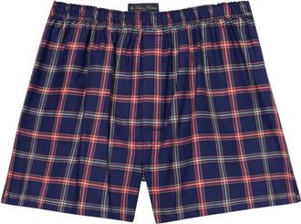 Brooks Brothers Geruite Katoenen Boxershorts - Heren - Onderbroek - Blauw - XL - Katoen - Ondergoed