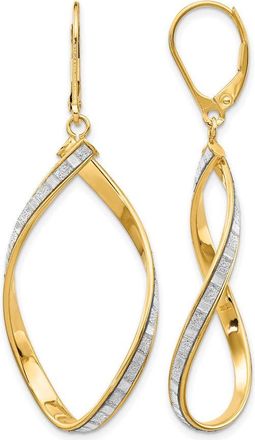Diamond2Deal 14K Yellow Gold Glimmer Infused Twisted Drop Dangle Earrings