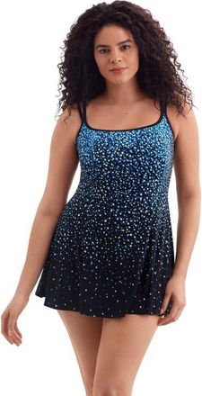 Longitude Princess Seam Long Torso Swim Dress in Sprinkles at Nordstrom, Size 8