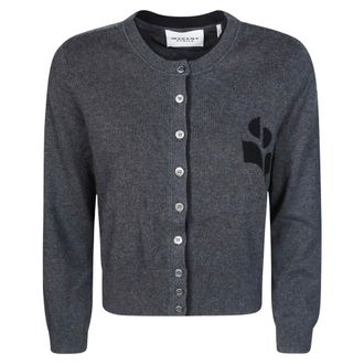 Isabel Marant Lona Logo Cardigan - Dames - Truien - Grijs - Maat: XS Katoen