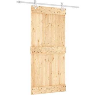 vidaXL Puerta Corredera Con Herrajes Madera Maciza De Pino 95x210 Cm Vidaxl