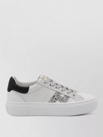 Hogan low top sneakers glitter detail contrast heel