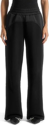 Mani&egrave;re De Voir Loula Jersey And Satin Joggers in Black at Nordstrom, Size 12