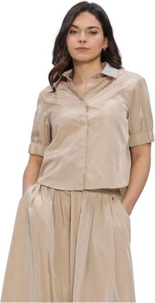 Ibana Bonnie Top - Dames - Overhemden - Beige - S - Linnen - Overhemden