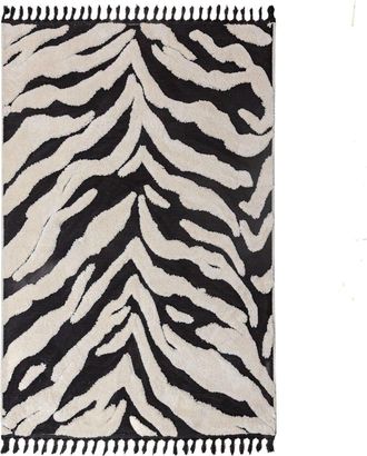 Flair Rugs Alfombra moderna blanco y negro 133x190cm