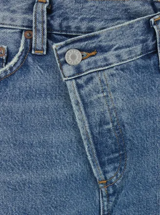 A Gold E Asymmetrical Wide-Leg Denim Jeans - Blue