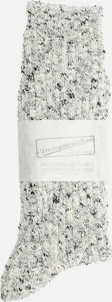 Anonymous Ism Mens Anonymous Ism Homespun Art Crew Cotton Mens Black Calf High Socks