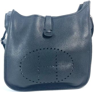 Hermès Black Taurillon Clemence Leather Shoulder Bag (Pre-Owned)