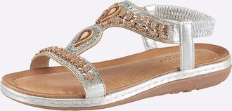 Andrea Conti Sandale ANDREA CONTI, Damen, Gr. 36, silberfarben, cognac, Textil, Schuhe Sandale