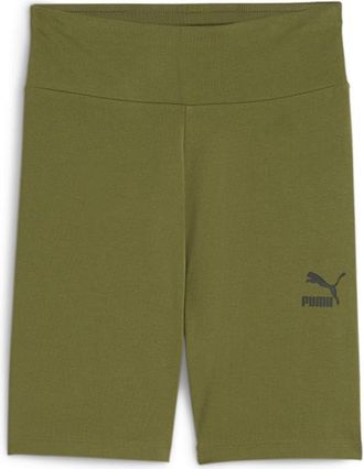 Puma Womens Classics 7 Short Tights, Olive Green, M
