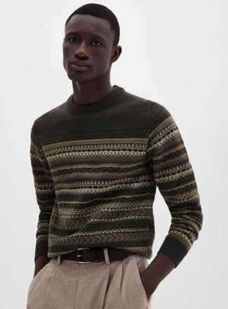Lindbergh Mens Boreal jacquard sweater
