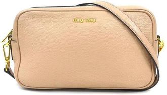 Miu Miu Pre-owned Cross Body Bags, female, Beige, Size: ONE SIZE Pre-owned Leather shoulder-bags