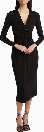 Elie Tahari Alisha Knit Gathered Midi Dress In Black