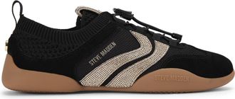 Steve Madden Womens Suede Biscottie Black Sneakers