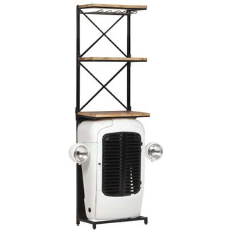 vidaXL Vidaxl - Botellero Forma De Tractor Madera De Mango Rugosa 49x31x172 Cm