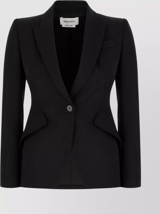 Alexander McQueen wool blazer with structured shoulders and tailored silhouette