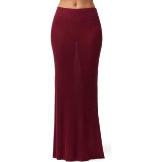 Naked Wardrobe Knit Maxi Skirt in Sangria at Nordstrom, Size X-Large