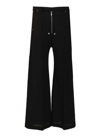 Rick Owens Zip-Fly Button Trousers Nero-Uomo