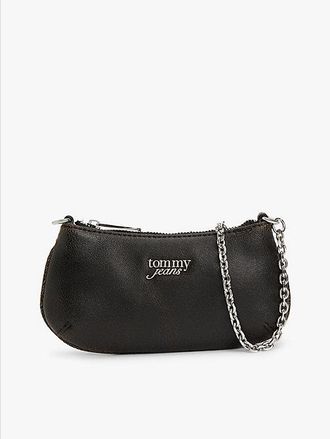 Tommy Hilfiger Chain Strap Cracked Leather Logo Wallet
