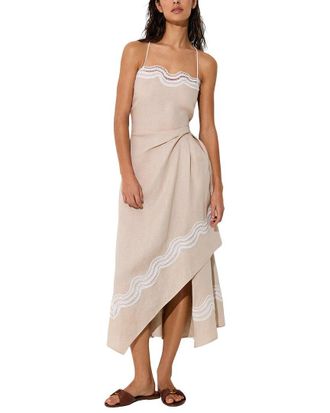 Reiss Arla Linen Lace Trim Beach Dress