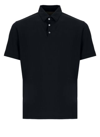 Zanone Blue Cotton Polo Shirt