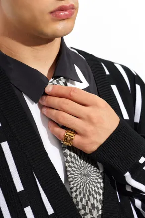 Versace Brass Ring With Medusa Head, Unisex, Gold