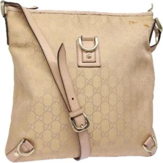 Gucci Pre-owned Cross Body Bags, female, Pink, Size: ONE SIZE Pre-owned Vintage GG Canvas Shoulder Bag