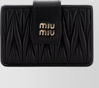 Miu Miu leather card holder quilted design