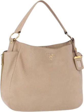 Prada Pre-owned Vintage Hand Bag - Dames - Vintage Schoudertas - Beige - ONE Size - Leer - Vintage