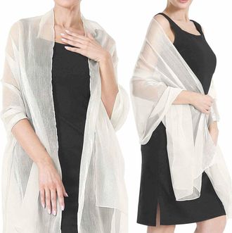 Generic Sheer Crepe Shawls and Wraps for Formal Evening Party,Women Soft Shimmer Light-weight Travel Festival Shawl, dupatta for women
