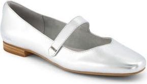 Toms Bianca Metallic Mary Jane Flat in Silver at Nordstrom Rack, Size 8.5