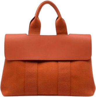 Herm&egrave;s Pre-owned Valparaiso PM - Dames - Pre-owned - Oranje - Maat: ONE Size Leer